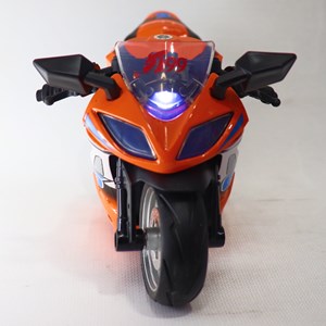 موتور اسباب بازی عقب کش موزیکال همراه با قاب رنگ نارنجی _ماشین اسباب بازی