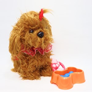 عروسک رباتیک هاپو پشمالو قهوه ای موزیکال با دسته ی کنترلی Puppy Pets Interactive Dog_عروسک رباتیک