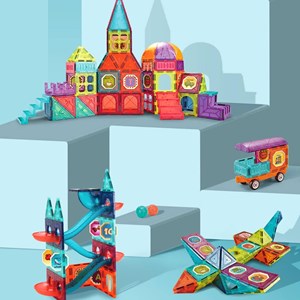 اسباب بازی ساختنی تایل مگنتی 111 قطعه مدل Magic Magnetic Blocks _لگو