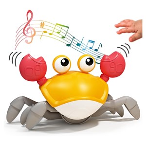 ربات اسباب بازی خرچنگ موزیکال شارژی سنسوردار نارنجی _ربات اسباب بازی