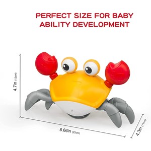 ربات اسباب بازی خرچنگ موزیکال شارژی سنسوردار نارنجی _ربات اسباب بازی