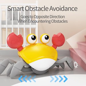 ربات اسباب بازی خرچنگ موزیکال شارژی سنسوردار نارنجی _ربات اسباب بازی