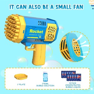 تفنگ اسباب بازی حباب ساز چراغ دار رنگ آبی مدل Mini Bubble Gun Rocket _تفنگ اسباب بازی