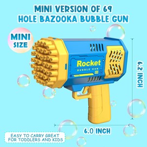 تفنگ اسباب بازی حباب ساز چراغ دار رنگ آبی مدل Mini Bubble Gun Rocket _تفنگ اسباب بازی