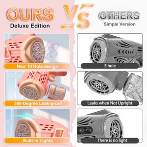 تفنگ اسباب بازی حباب ساز چراغ دار رنگ صورتی مدل Geometric Bubble Gun_تفنگ اسباب بازی