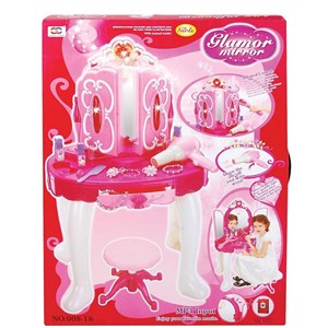 ست اسباب بازی میز آرایش صندلی دار موزیکال همراه با ریموت عصای جادویی مدل 00818_اسباب بازی لوازم خانگی