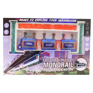 اسباب بازی مونوریل قطار هوایی سایز بزرگ 3 واگن 86 قطعه_ ماشین اسباب بازی