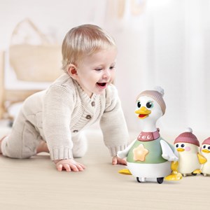 اردک و جوجه موزیکال هولی تویز سنسور دار مدل Hola Toys Musical Waddling Duck Family HE9987_اسباب بازی نوزادی