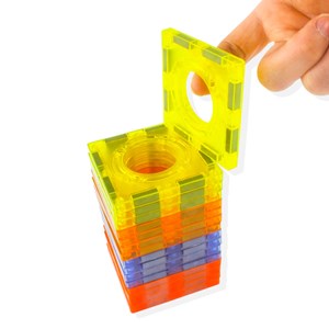 اسباب بازی ساختنی تایل مگنتی 75 قطعه چراغدار مدل Light Magnetic Blocks _لگو