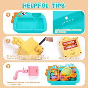 اسباب بازی سینک ظرفشویی و قلاب ماهیگیری رنگ سبز _اسباب بازی لوازم خانگی