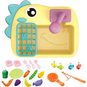 اسباب بازی سینک ظرفشویی و قلاب ماهیگیری _اسباب بازی لوازم خانگی