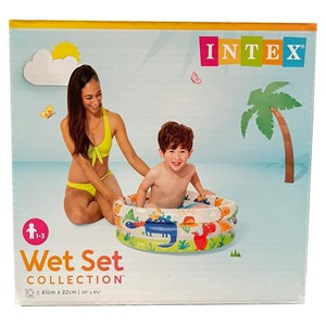 استخر بادی قطر 61 سانتیمتری کف بادی اینتکس با طرح آکواریوم_اسباب بازی ورزشی