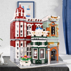 لگو کریتور فروشگاه عتیقه‌ جات کلاسیک چراغدار 3050 قطعه مدل MOULD KING 16005 Antique Collection Store_لگو