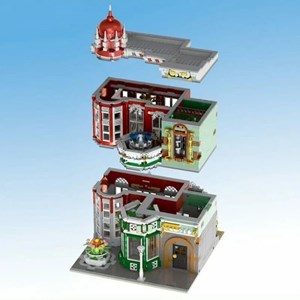 لگو کریتور فروشگاه عتیقه‌ جات کلاسیک چراغدار 3050 قطعه مدل MOULD KING 16005 Antique Collection Store_لگو