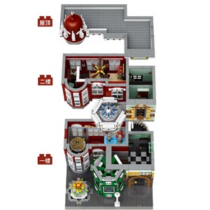 لگو کریتور فروشگاه عتیقه‌ جات کلاسیک چراغدار 3050 قطعه مدل MOULD KING 16005 Antique Collection Store_لگو