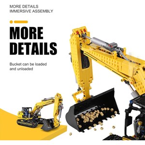 لگو تکنیک ماشین بیل مکانیکی کنترلی 1830 قطعه مدل MOULD KING 13112 Tracked Excavator Remote Controlled_لگو