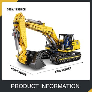 لگو تکنیک ماشین بیل مکانیکی کنترلی 1830 قطعه مدل MOULD KING 13112 Tracked Excavator Remote Controlled_لگو