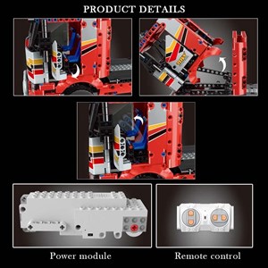 لگو تکنیک کامیون حمل‌ و نقل کنترلی 577 قطعه مدل MOULD KING 15003 RC Transport Truck Remote Contro_لگو