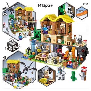 لگو ماینکرافت روستای کریپر با ساکنان 1415 قطعه مدل Minecraft My World 7132_لگو