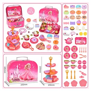 اسباب بازی ست چای خوری و شیرینی خوری فلزی عصرانه 52 تکه طرح پرنسس_اسباب بازی لوازم خانگی