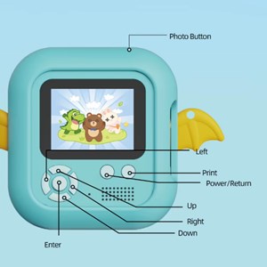 دوربین عکاسی و فیلمبرداری دیجیتال کودک با چاپ فوری حرارتی طرح دایناسور مدل M9_ اسباب بازی دیجیتال و هوشمند