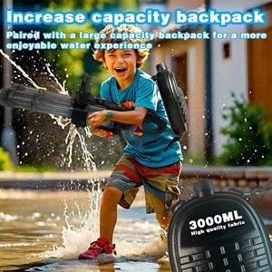 تفنگ اسباب بازی آبپاش بزرگ دو لول شارژی حرفه ای به همراه کوله پشتی مخزن دار _تفنگ اسباب بازی