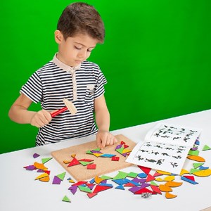 اسباب بازی بازی میخ و چکش تنگرام 49 قطعه_ بازی فکری