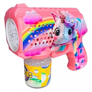 تفنگ اسباب بازی حباب ساز چراغ دار طرح یونیکورن مدل Unicorn Bubble Gun_تفنگ اسباب بازی