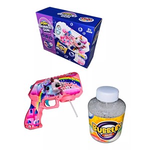 تفنگ اسباب بازی حباب ساز چراغ دار طرح یونیکورن مدل Unicorn Bubble Gun_تفنگ اسباب بازی