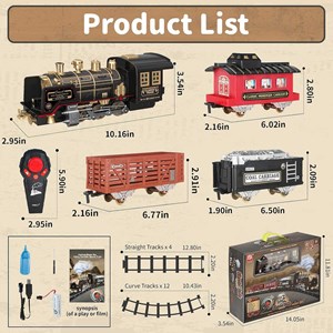 قطار اسباب بازی کنترلی شارژی موزیکال دودزا به همراه ریل_ماشین اسباب بازی