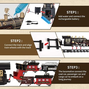 قطار اسباب بازی کنترلی شارژی موزیکال دودزا به همراه ریل_ماشین اسباب بازی