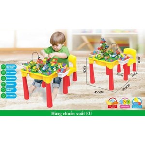 میز و صندلی لگو بازی همراه با 67 قطعه لگو ( میز چند کاره همراه با صندلی ) مدل lxA864_اتاق کودک