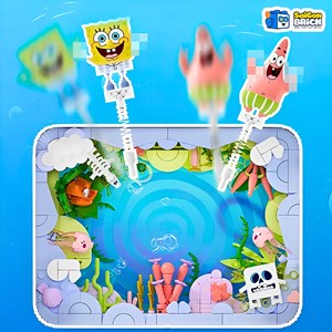 لگو قاب عکس باب‌ اسفنجی در زیر دریا 550 قطعه چراغدار مدل AB0031_لگو