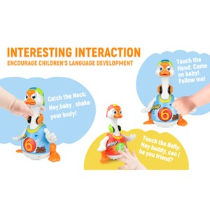 غاز موزیکال هولی تویز نارنجی مدل 828 Hola Toys Musical Dancing Goose_اسباب بازی نوزادی