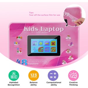 لپ تاپ آموزشی 48 کاره صورتی Kids' educational laptop_اسباب بازی دیجیتال و هوشمند