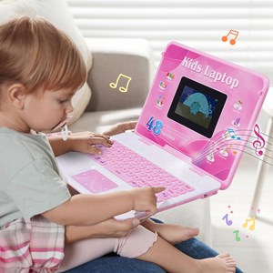 لپ تاپ آموزشی 48 کاره صورتی Kids' educational laptop_اسباب بازی دیجیتال و هوشمند