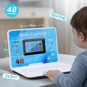 لپ تاپ آموزشی 48 کاره آبی Kids' educational laptop_ اسباب بازی دیجیتال و هوشمند