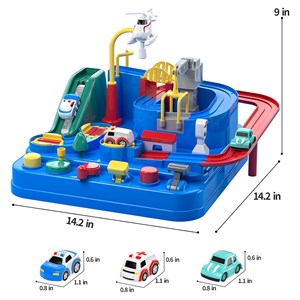 کیت ماشین بازی همراه با هلیکوپتر و 2 عدد ماشین_ ماشین اسباب بازی