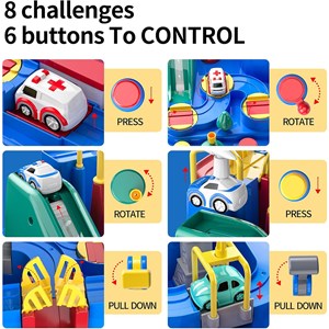 کیت ماشین بازی همراه با هلیکوپتر و 2 عدد ماشین_ ماشین اسباب بازی