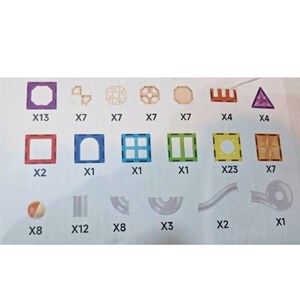 اسباب بازی ساختنی تایل مگنتی 118 قطعه مدل 10061 Magic Magnetic Blocks_لگو