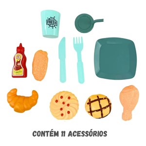 اسباب‌ بازی سرخ‌ کن هواپز موزیکال و چراغدار با لوازم جانبی مدل 1012 Air Fryer_اسباب بازی لوازم خانگی