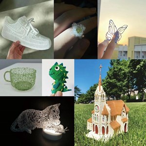 قلم طراحی سه بعدی با نمایشگر LCD و 3 عدد فیلامنت PLA رنگ زرد_اسباب بازی علمی