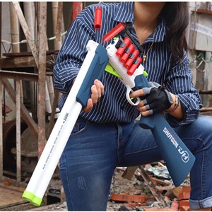 تفنگ اسباب بازی دولول پوکه پران تیر اسفنجی مدل Soft Bullet Toy Gun 2027_تفنگ اسباب بازی