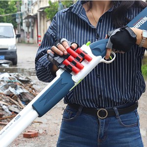 تفنگ اسباب بازی دولول پوکه پران تیر اسفنجی مدل Soft Bullet Toy Gun 2027_تفنگ اسباب بازی