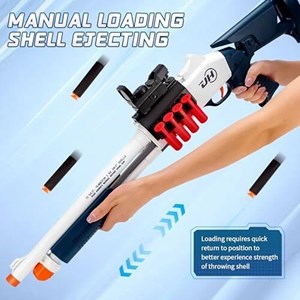 تفنگ اسباب بازی دولول پوکه پران تیر اسفنجی مدل Soft Bullet Toy Gun 2027_تفنگ اسباب بازی