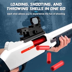 تفنگ اسباب بازی دولول پوکه پران تیر اسفنجی مدل Soft Bullet Toy Gun 2027_تفنگ اسباب بازی