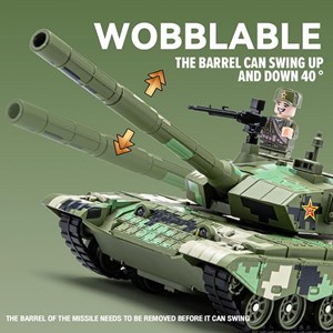 تانک فلزی موزیکال، چراغدار و دودزا مقیاس 1:36 رنگ سبز_ماشین اسباب بازی