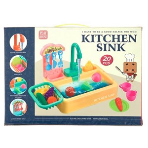 اسباب بازی سینک ظرفشویی 20 قطعه kitchen sink کد 6060_اسباب بازی لوازم خانگی