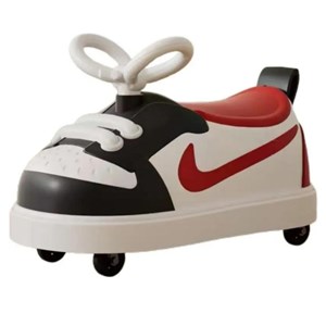 چهار چرخ موزیکال و چراغدار کودک طرح کتانی نایک رنگ قرمز_دوچرخه