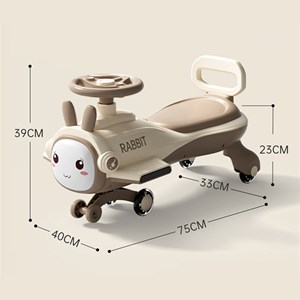 سه چرخه پلاسماکار موزیکال طرح خرگوش (لوپ کار) قهوه ای_دوچرخه